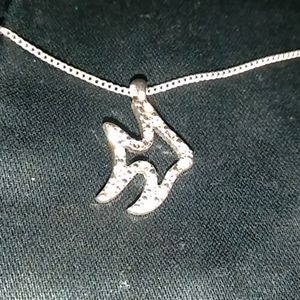 My grandma's silver bling fish necklace $10.